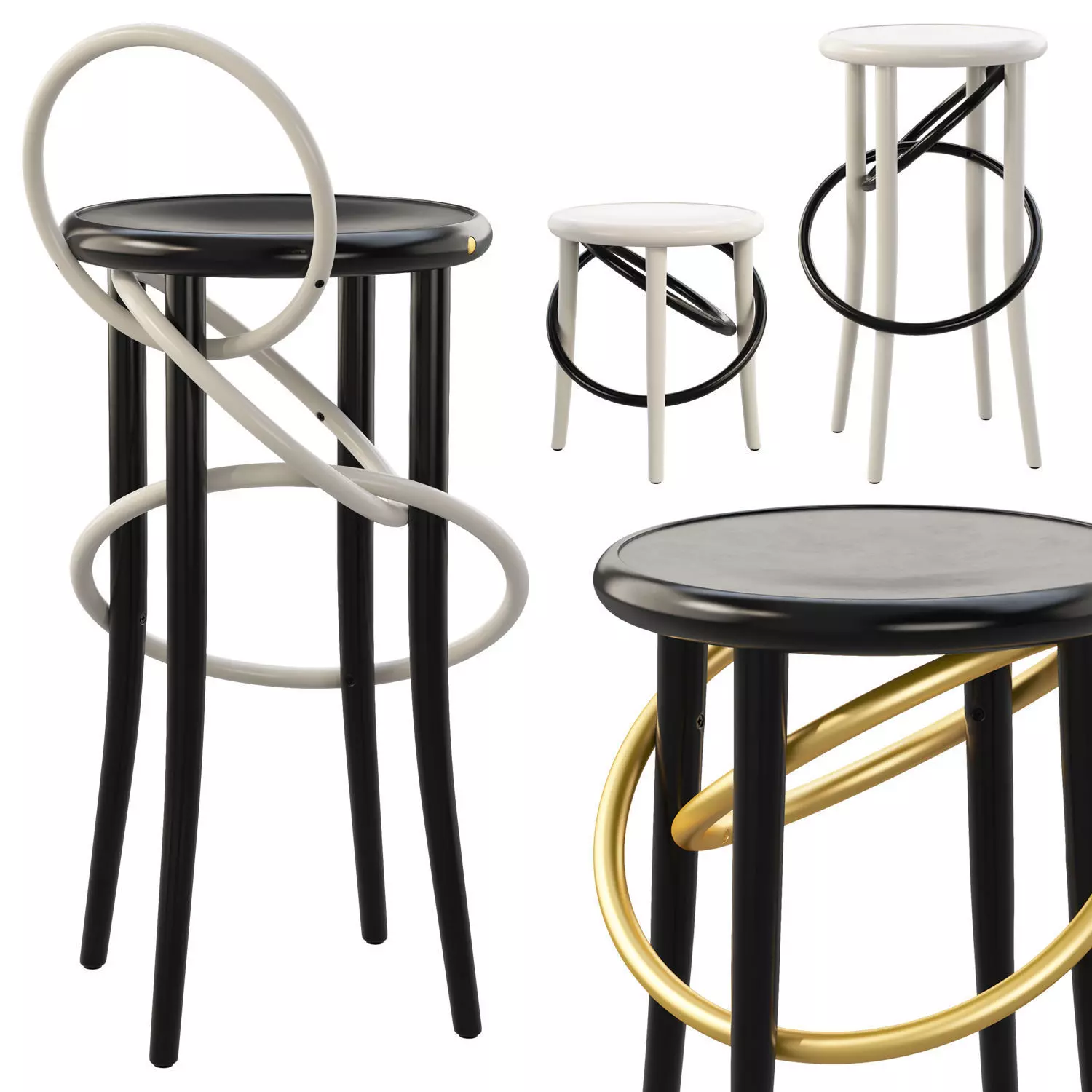 Cirque stools by Martino Gamper 3D model_0
