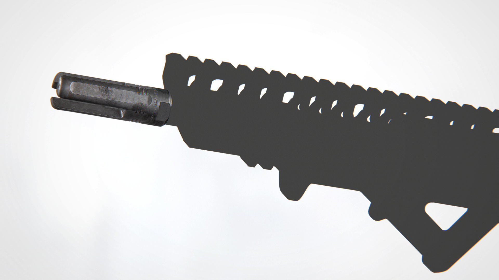 3P Eliminator-762 Flash Hider Low-poly 3D model_5