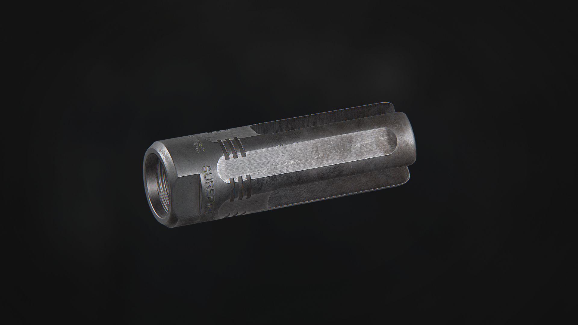 3P Eliminator-762 Flash Hider Low-poly 3D model_2