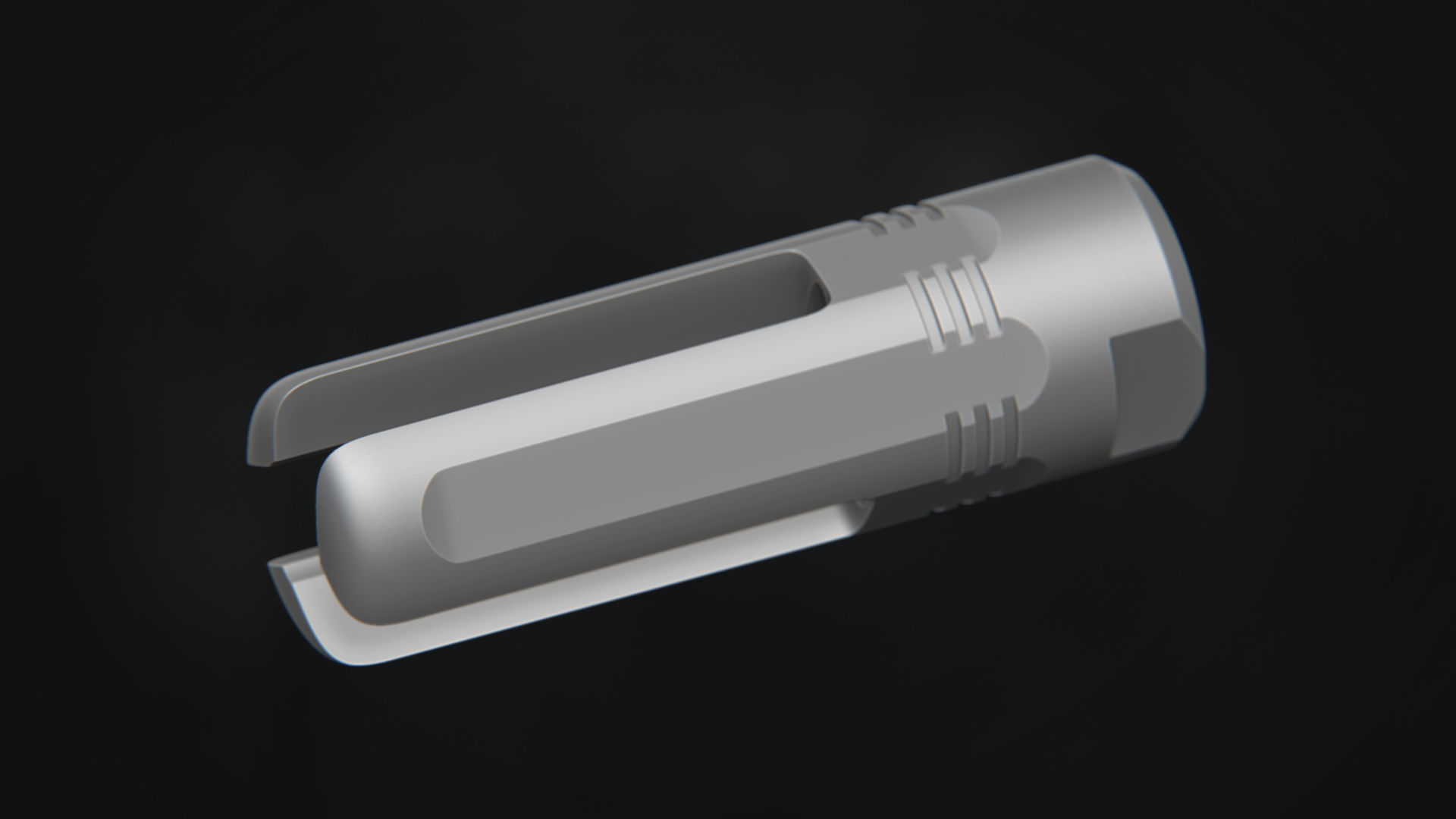 3P Eliminator-762 Flash Hider Low-poly 3D model_8