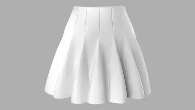 White Pleated Front Mini Skirt