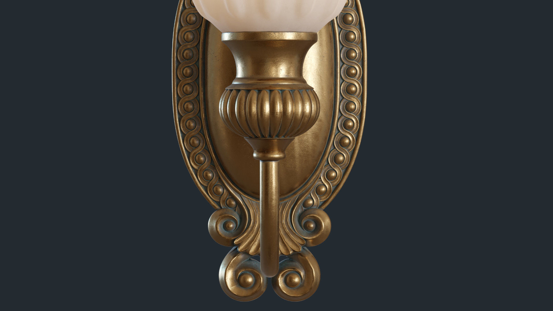 Ornamental Sconce High and Low Poly - Game Ready Low-poly 3D model_1