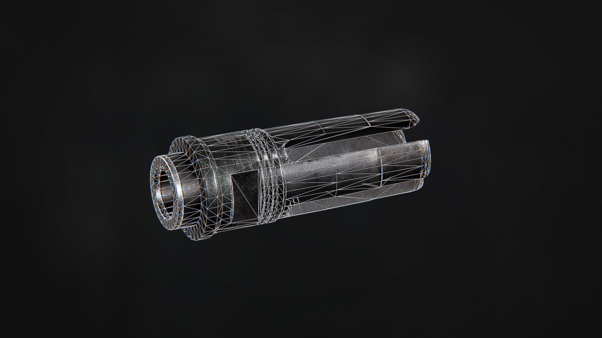 SOCOM-556 4-Prong Flash Hider Low-poly 3D model_7