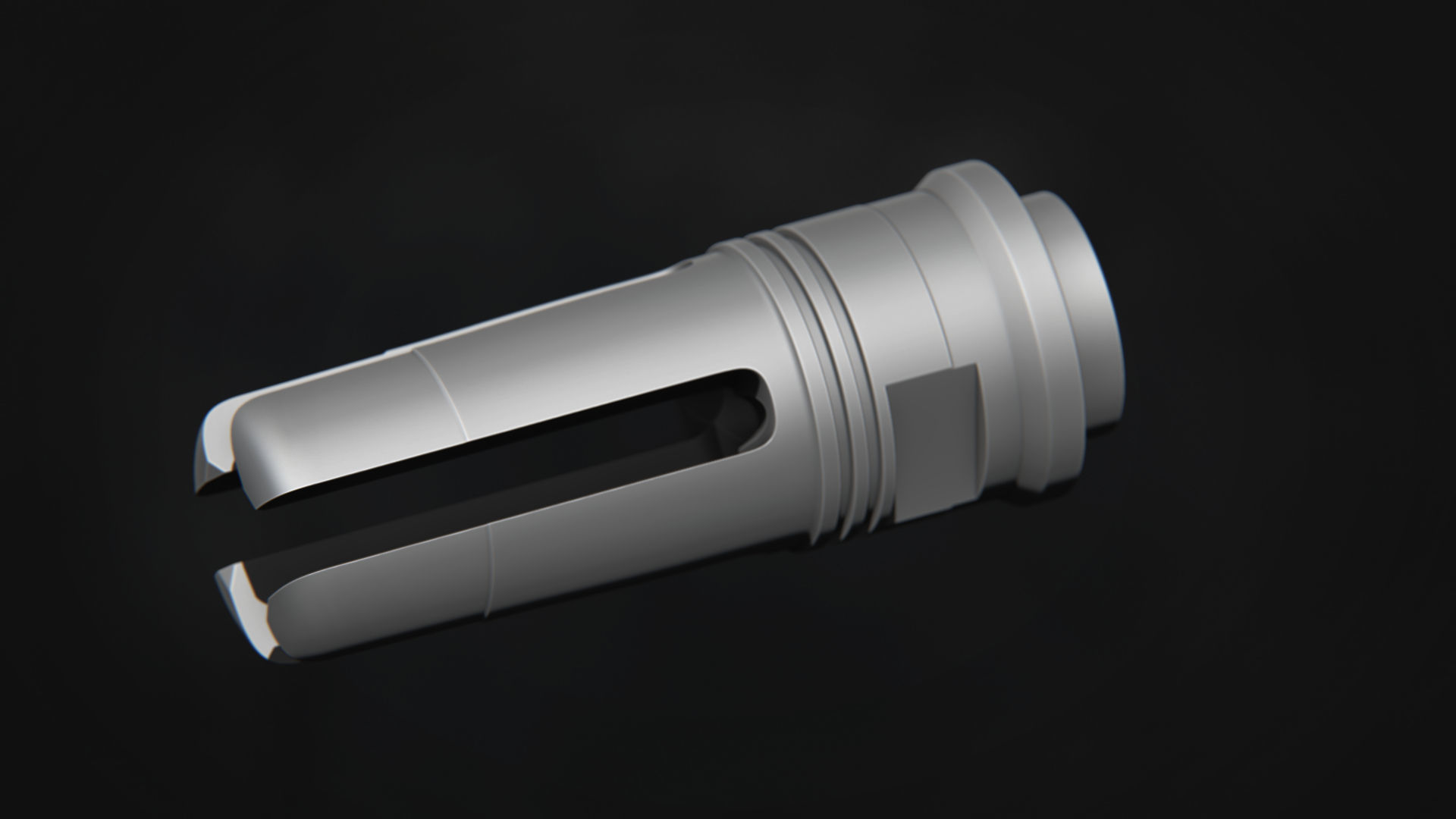 SOCOM-556 4-Prong Flash Hider Low-poly 3D model_8