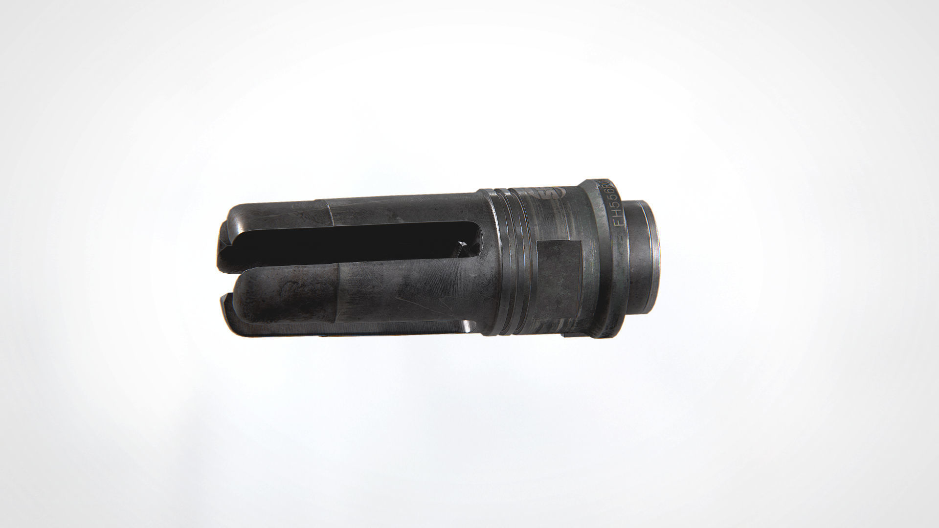 SOCOM-556 4-Prong Flash Hider Low-poly 3D model_4