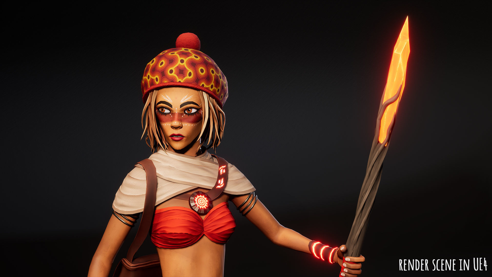 Female Red Mage Low-poly 3D model_18