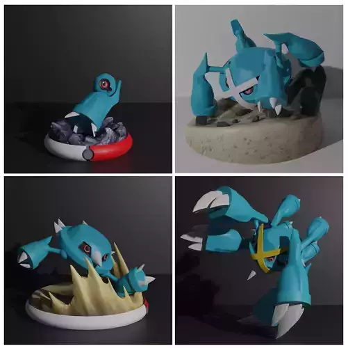 Beldum Metang Metagross and Mega Metagross 3D print models 3D print model