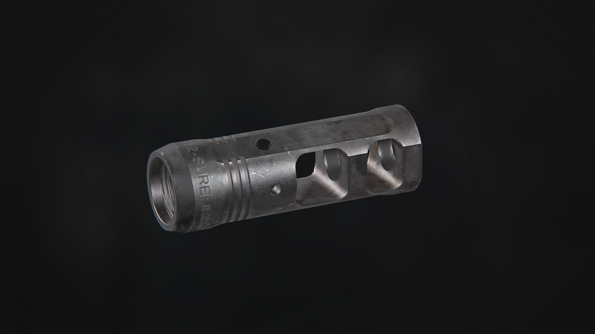 PROCOMP-762 Muzzle Brake Low-poly 3D model_2
