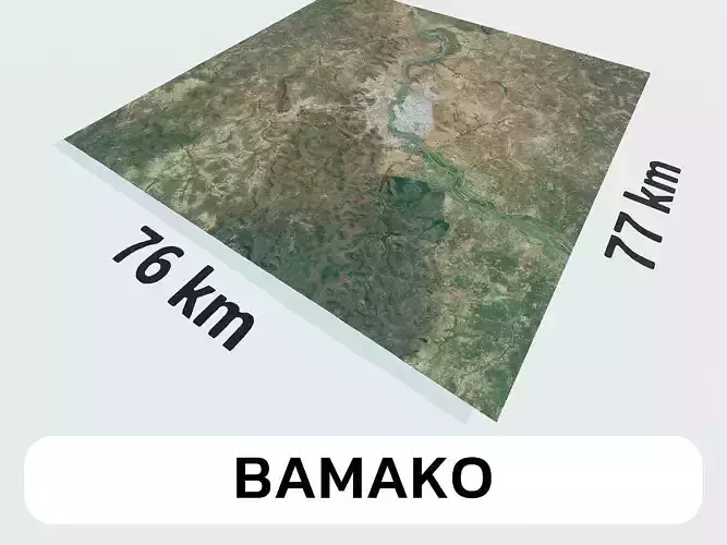 Bamako Mali City Landscape 3D Model