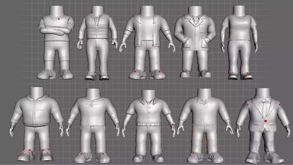 Funko cuerpos Hombres 3D model