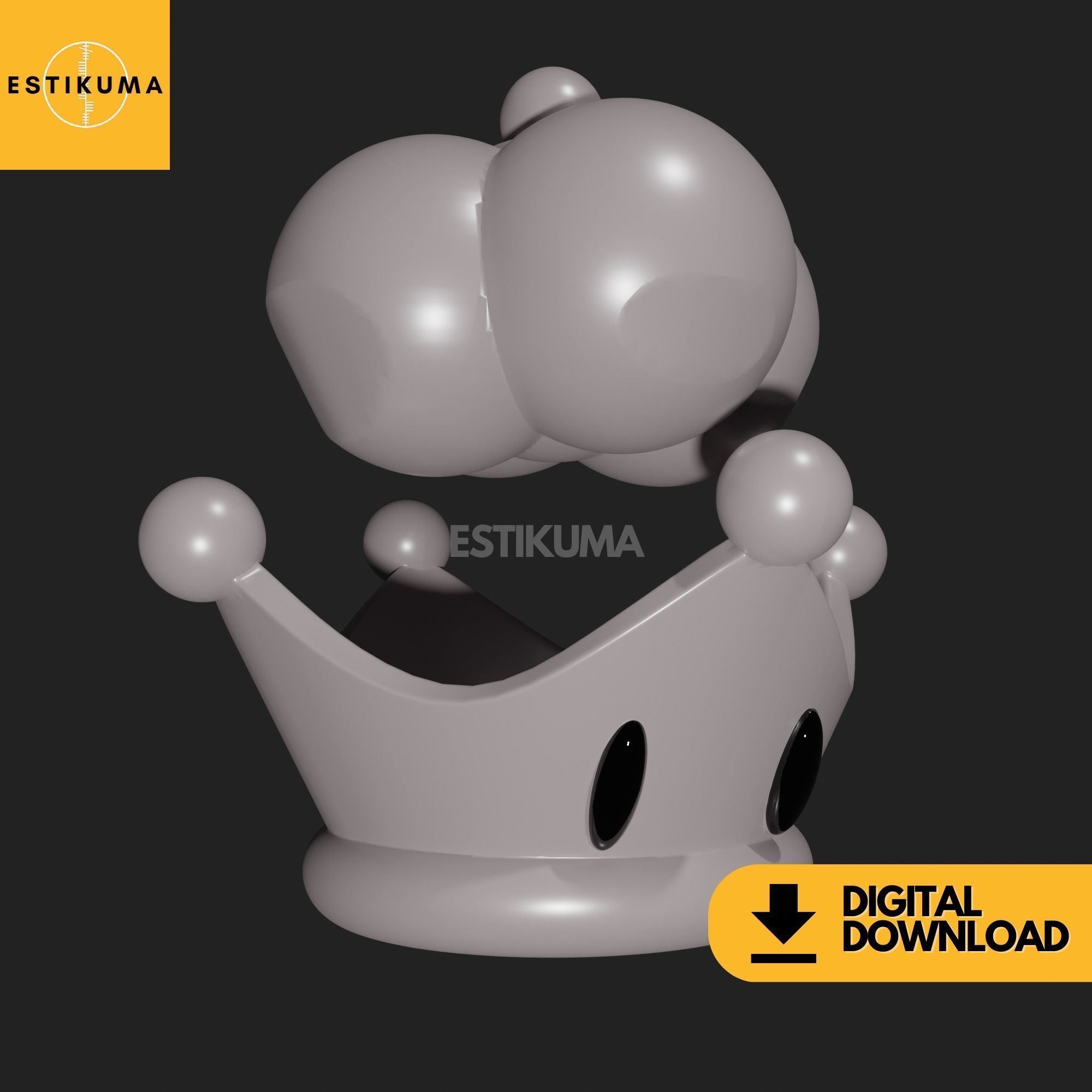 Princess Peach Crown STL 3D Files Digital Download 3D print model_5