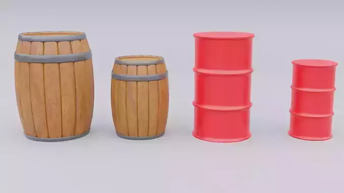 Barrels three wooden