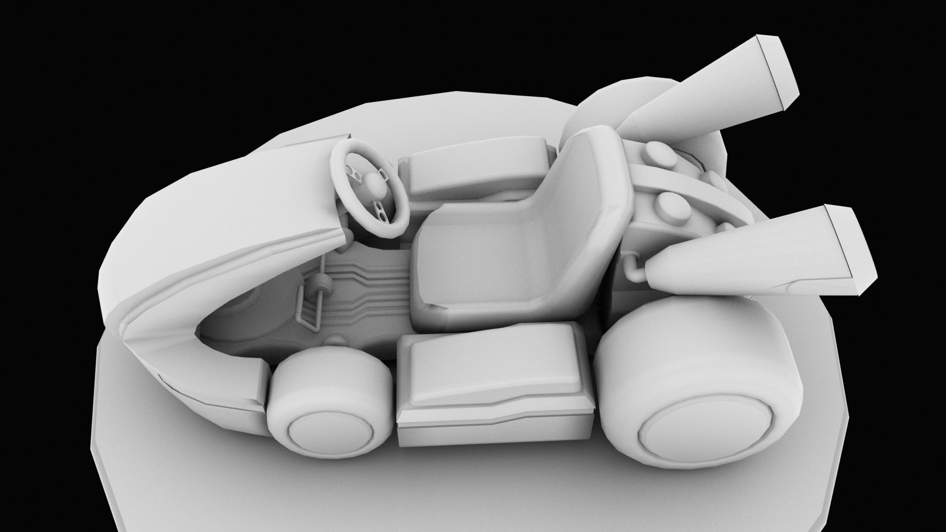 Mariobros Luigi Kart Low-poly 3D model_35