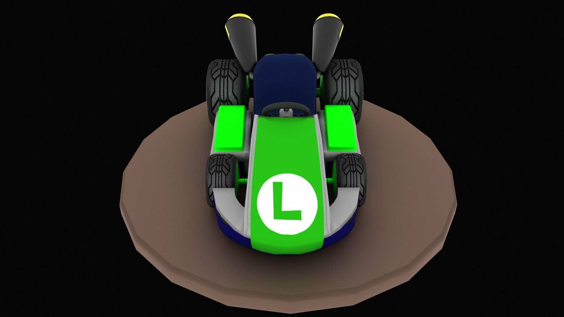 Mariobros Luigi Kart Low-poly 3D model_1