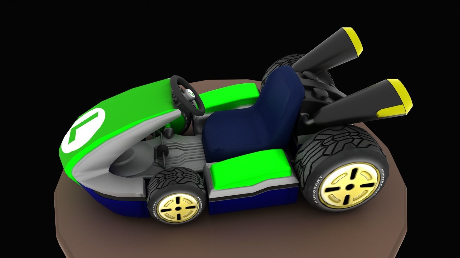Mariobros Luigi Kart Low-poly 3D model_18