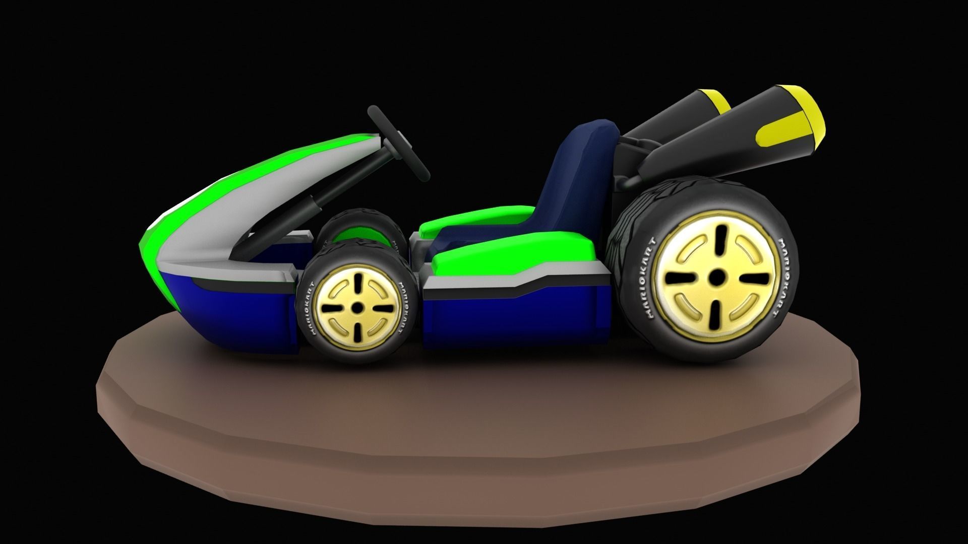 Mariobros Luigi Kart Low-poly 3D model_3