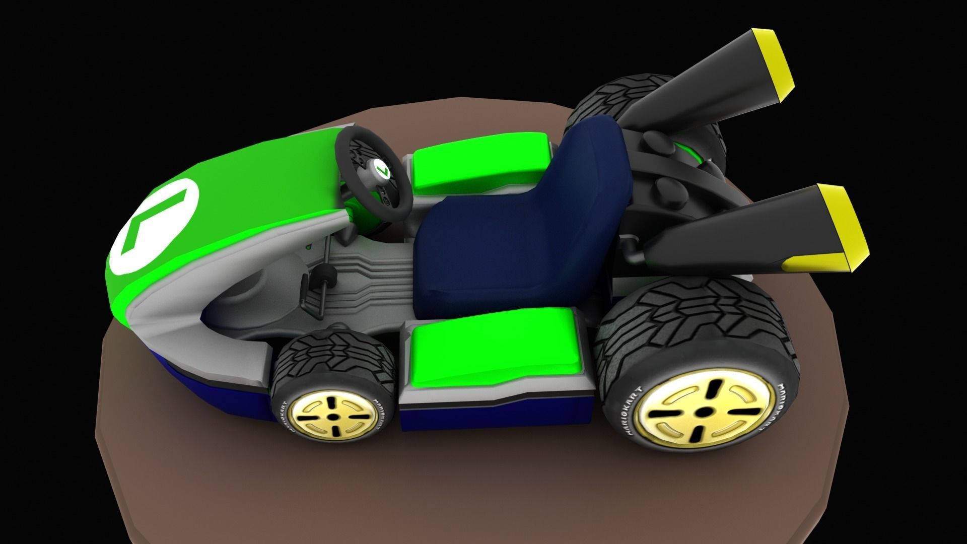 Mariobros Luigi Kart Low-poly 3D model_4