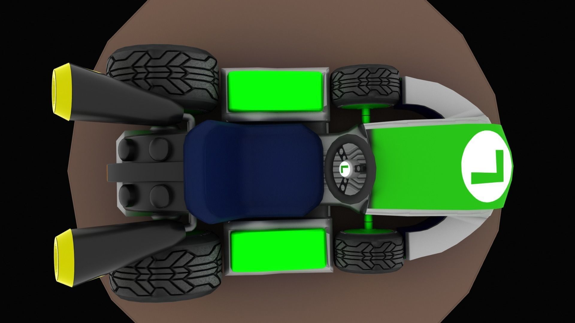 Mariobros Luigi Kart Low-poly 3D model_16