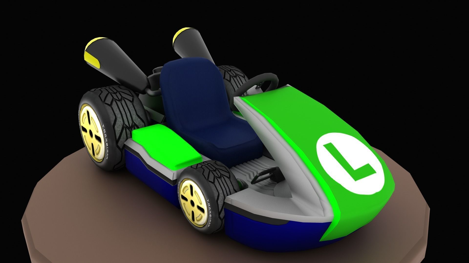 Mariobros Luigi Kart Low-poly 3D model_13