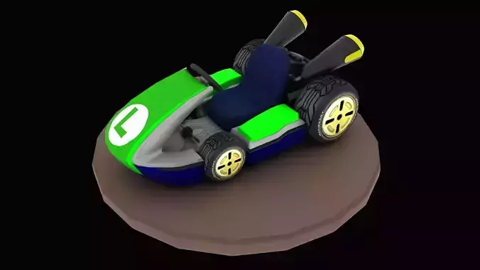 Mariobros Luigi Kart Low-poly 3D model
