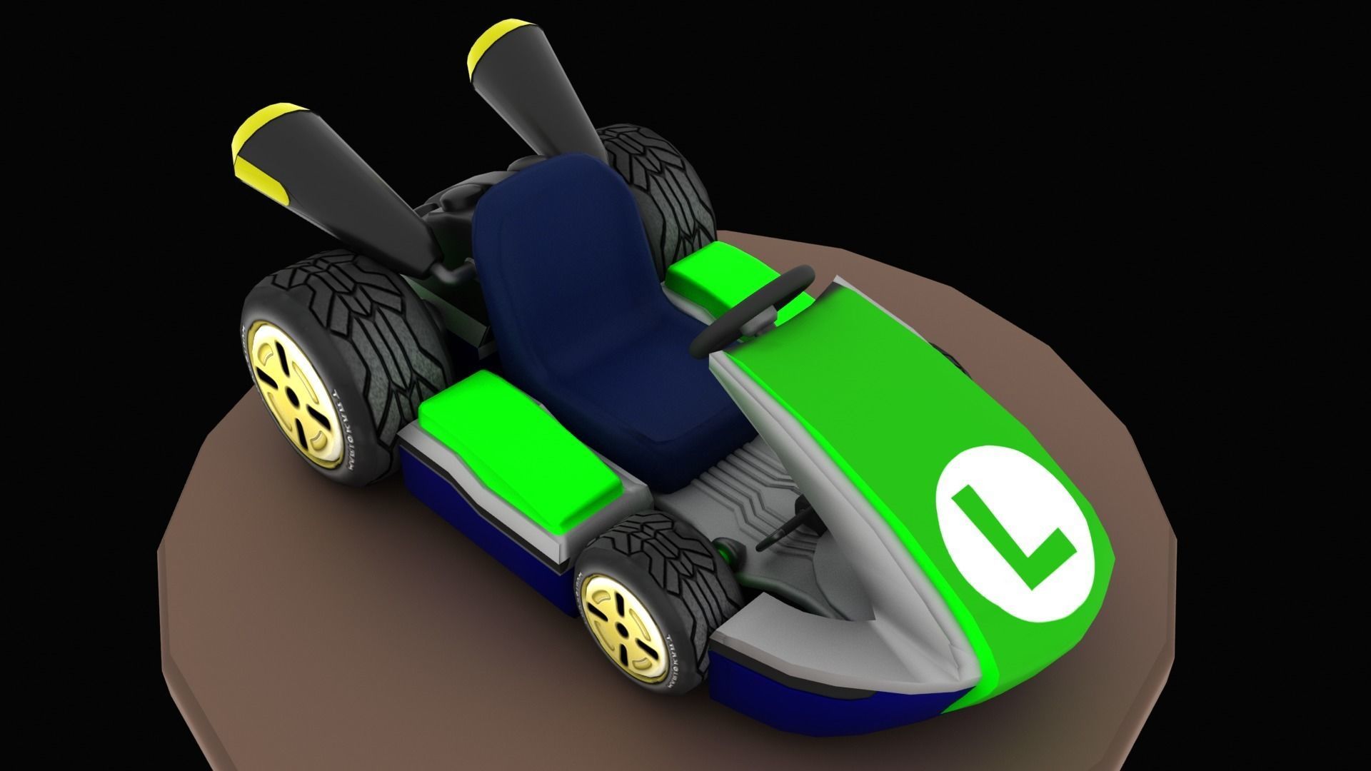 Mariobros Luigi Kart Low-poly 3D model_15
