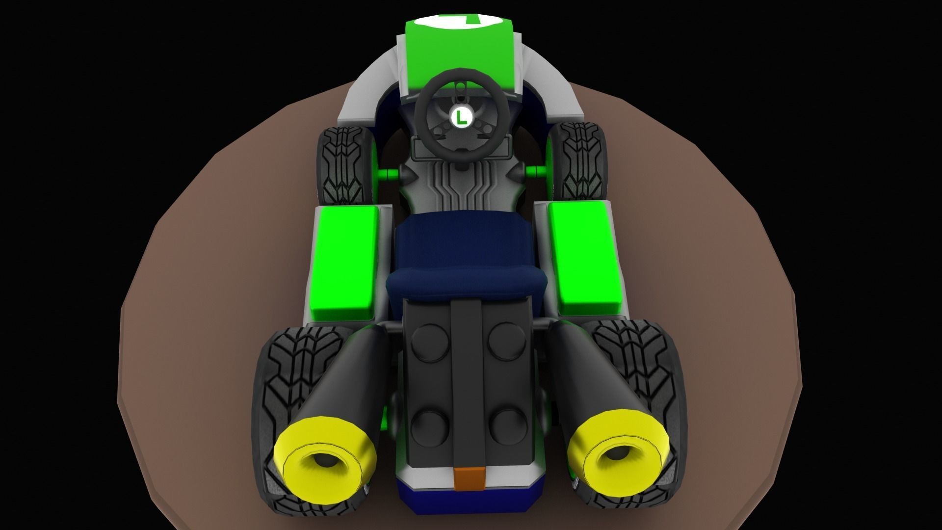 Mariobros Luigi Kart Low-poly 3D model_6