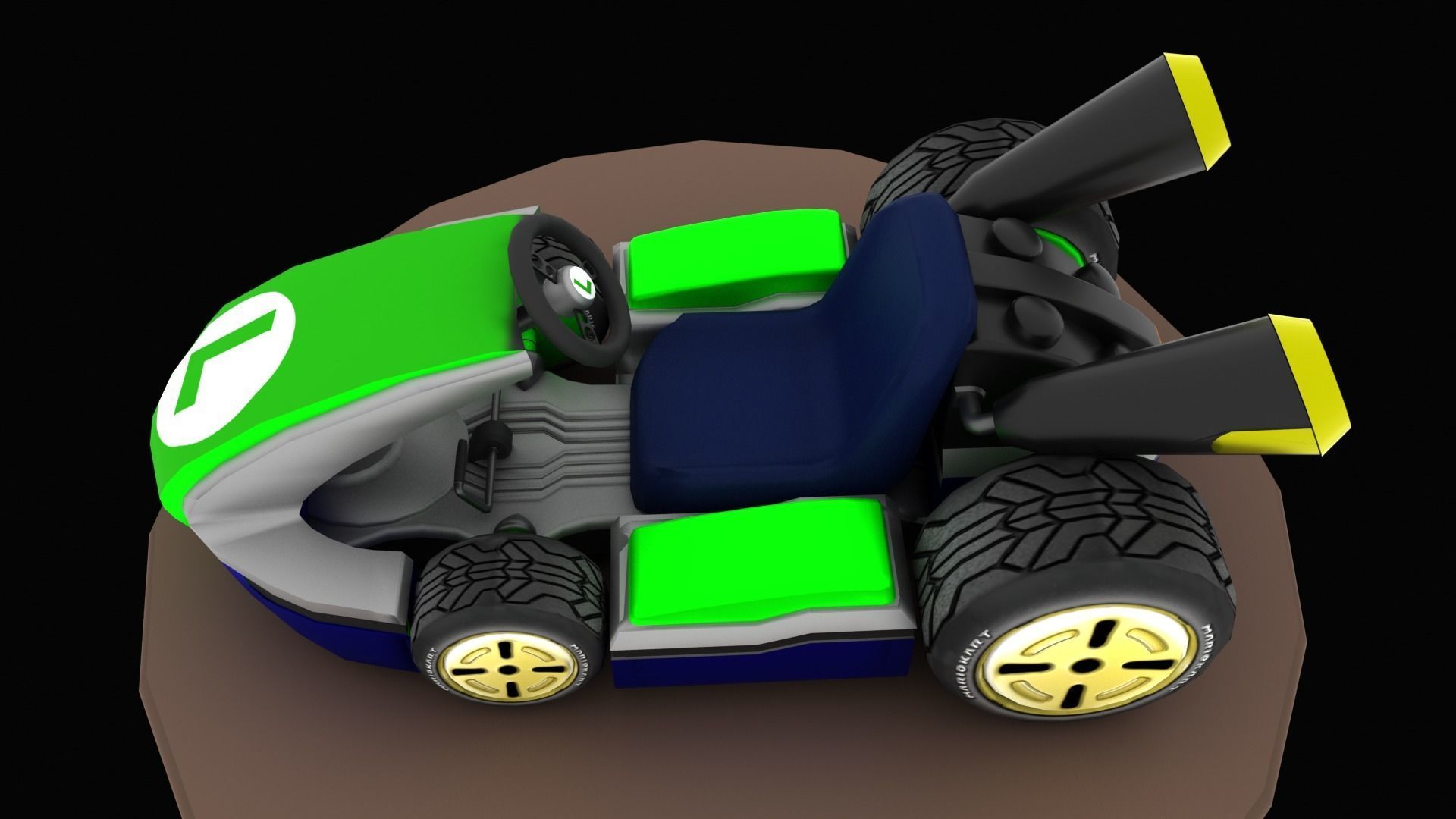 Mariobros Luigi Kart Low-poly 3D model_17