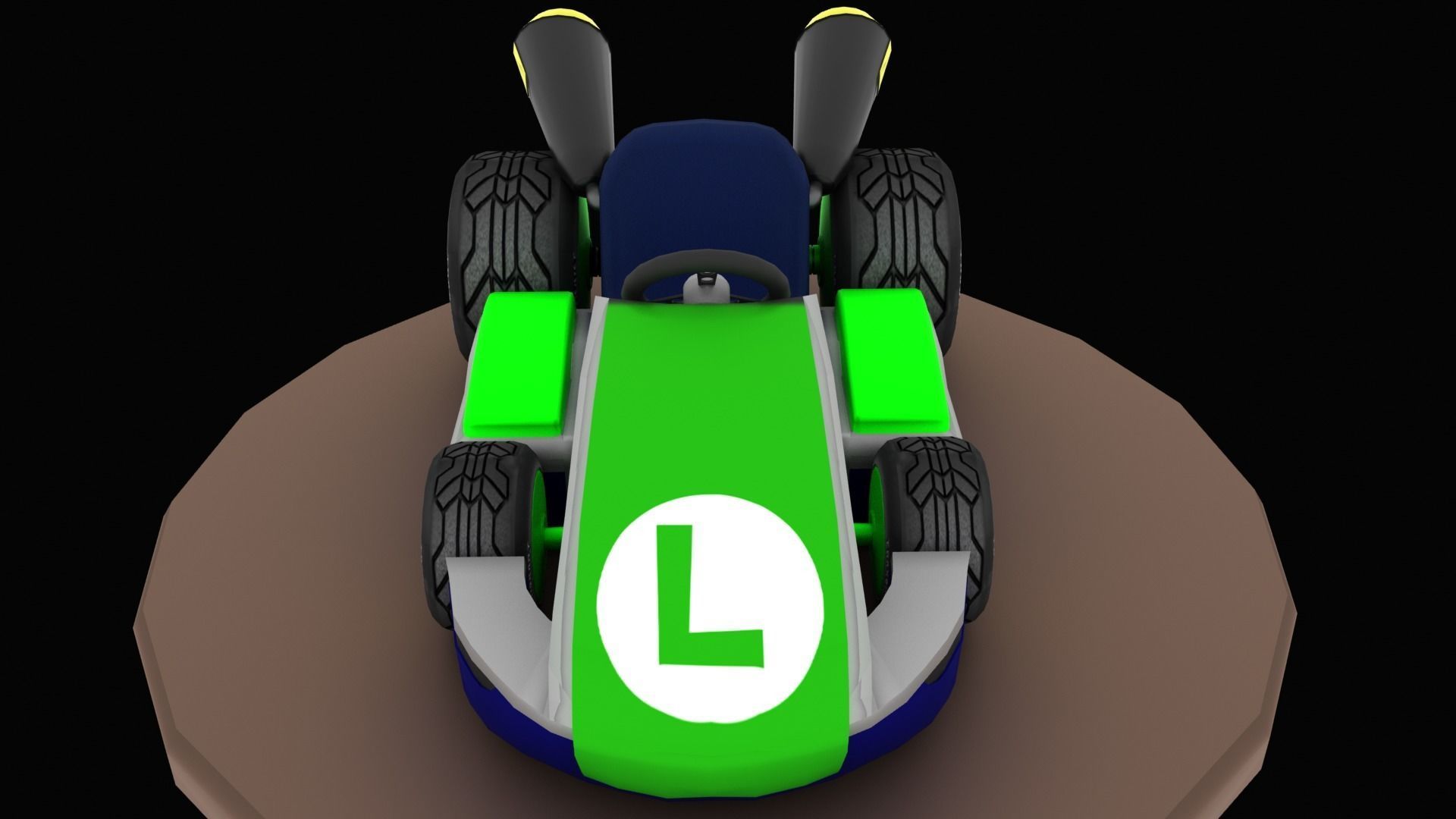 Mariobros Luigi Kart Low-poly 3D model_14