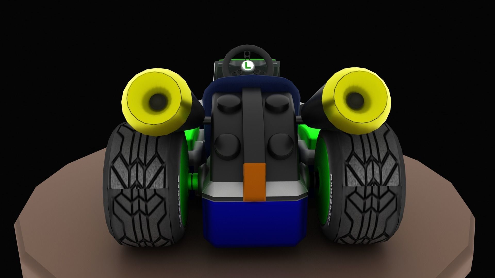 Mariobros Luigi Kart Low-poly 3D model_7