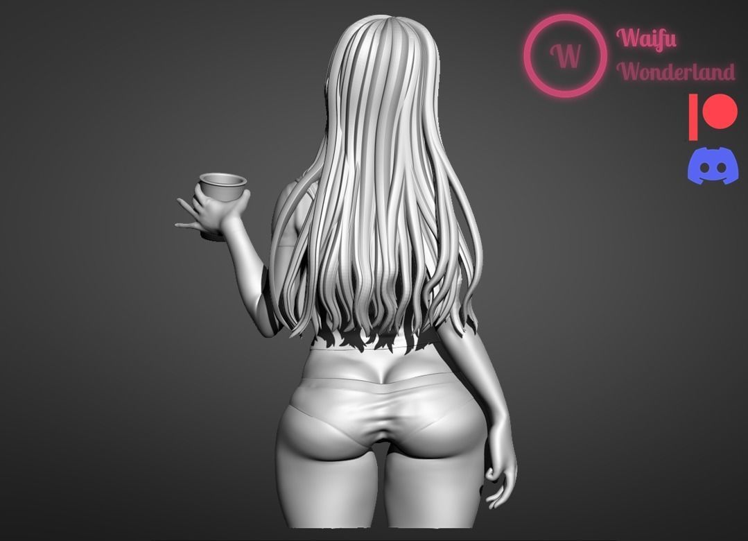 Happy girl Waifu Clothed and NSFW Var 3D print model_8