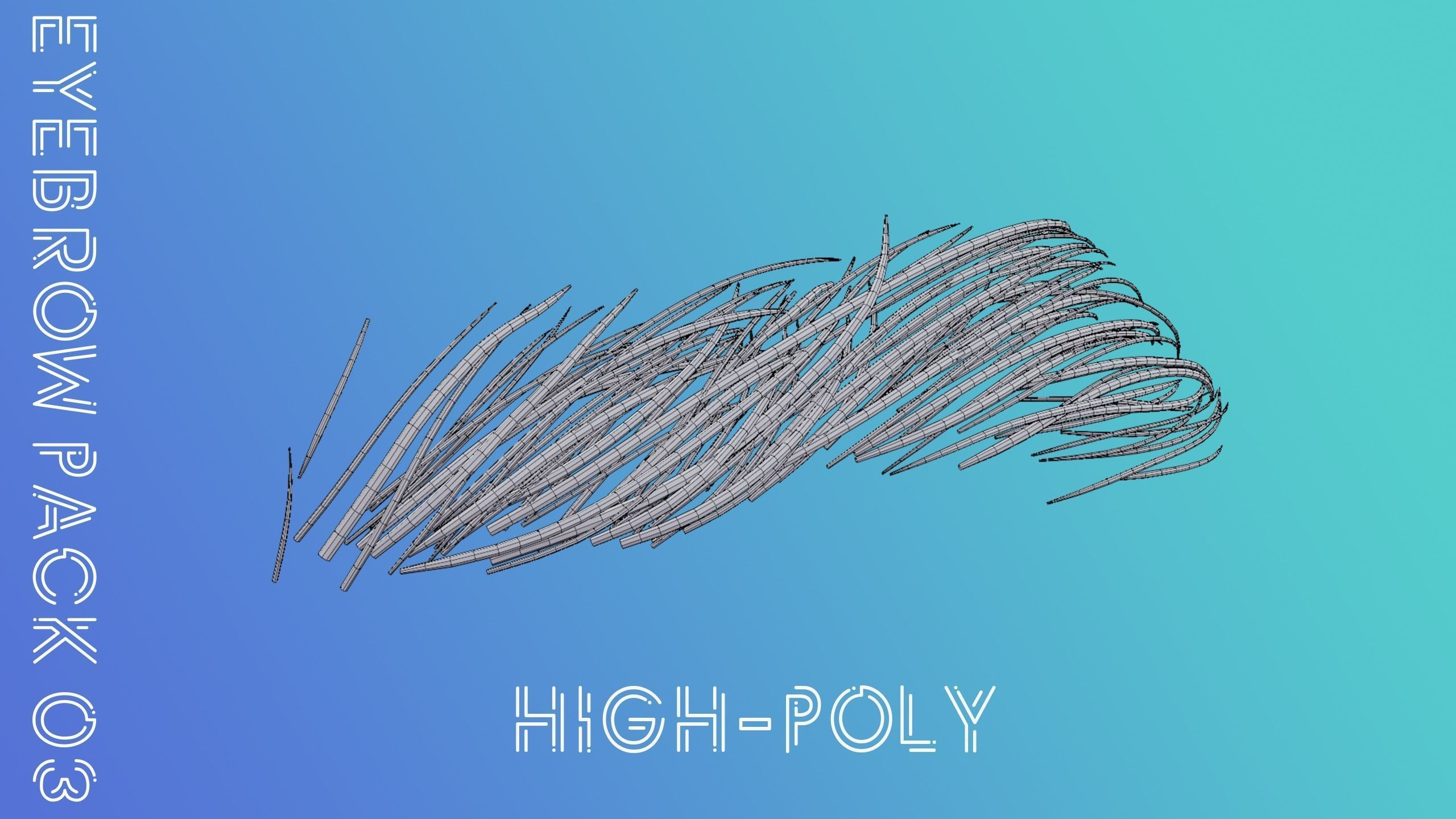 Eyebrow Pack 03 Low-poly 3D model_8