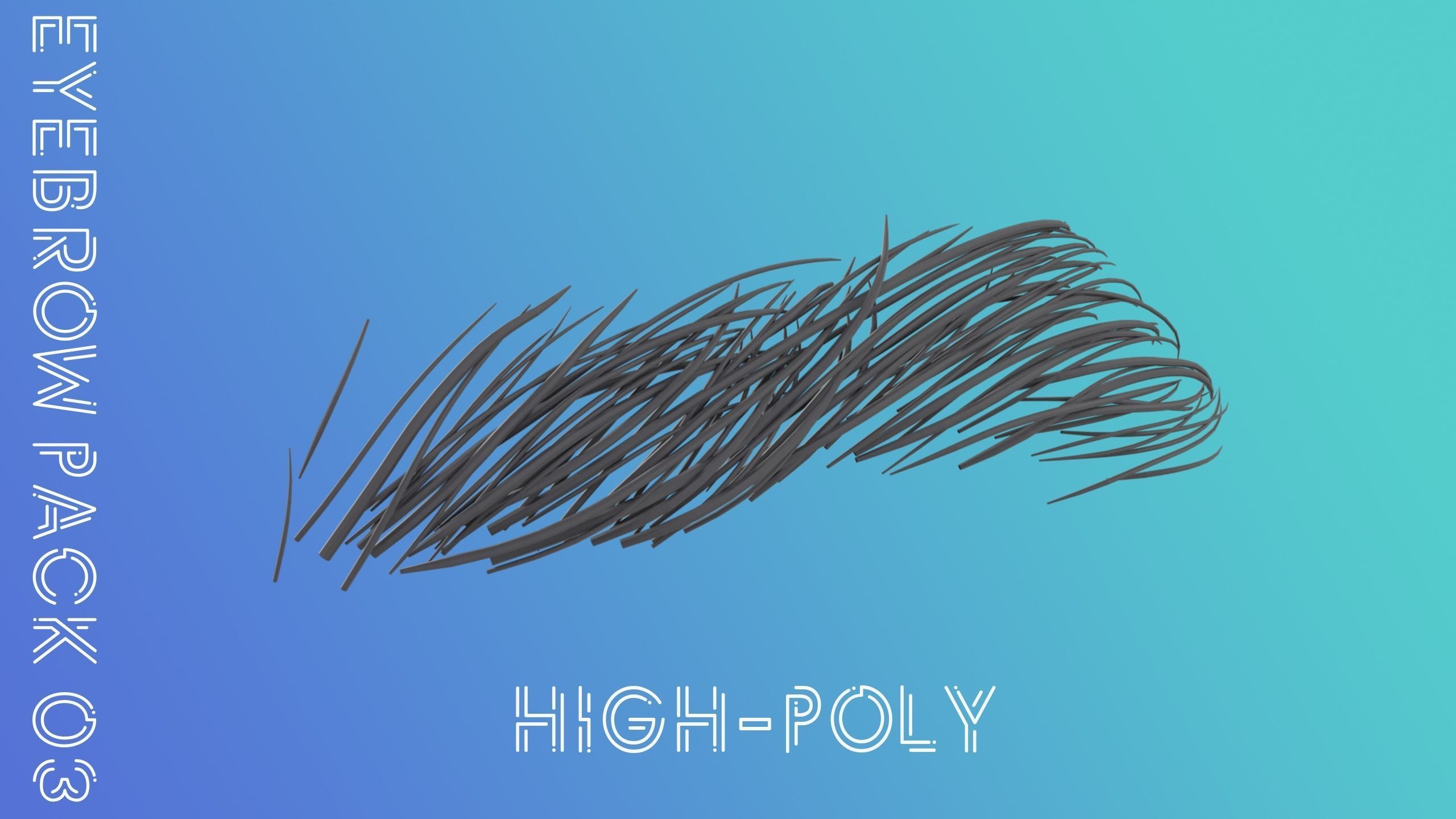 Eyebrow Pack 03 Low-poly 3D model_7