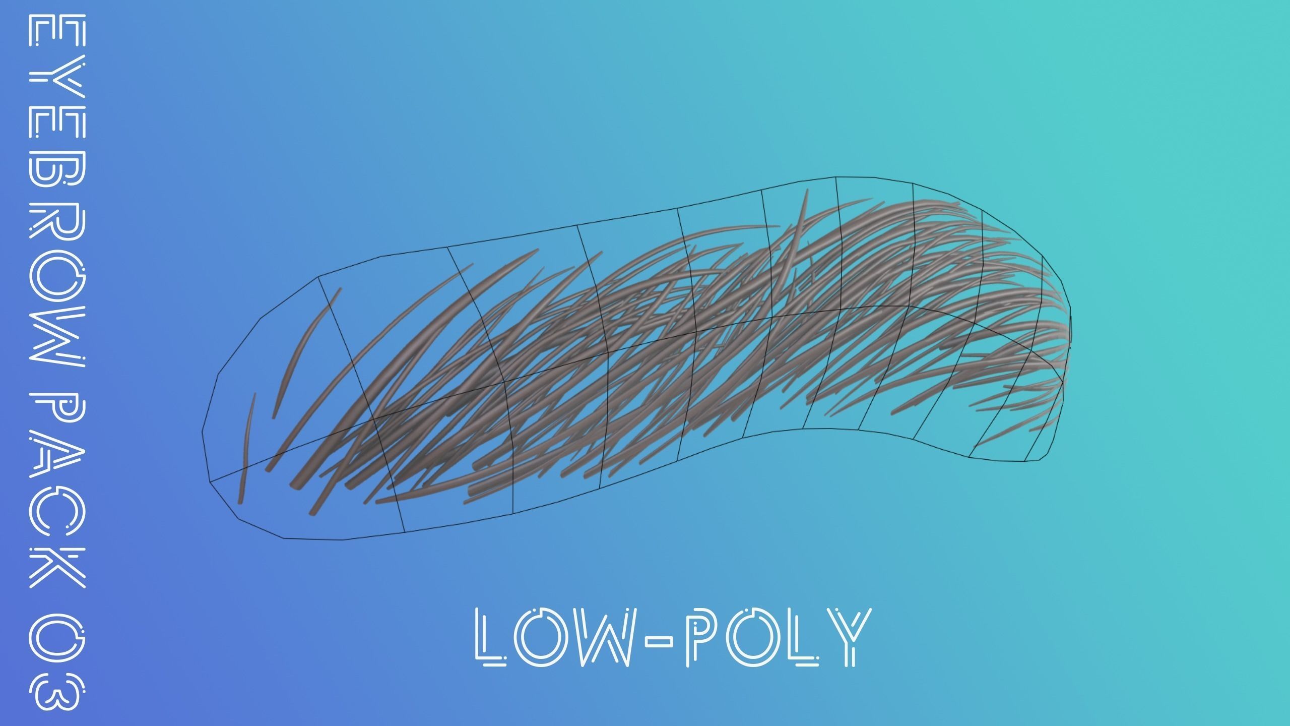 Eyebrow Pack 03 Low-poly 3D model_5