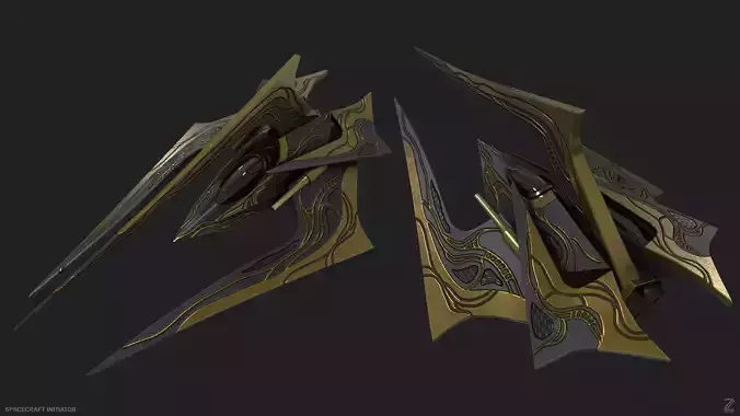 Spacecraft initiator Low-poly 3D model