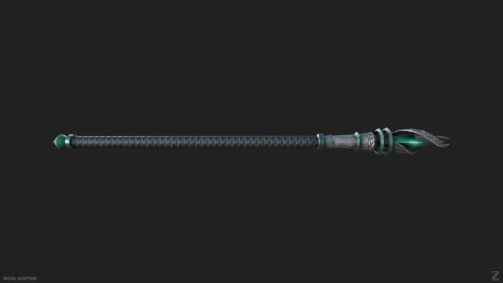 Royal scepter Low-poly 3D model_8