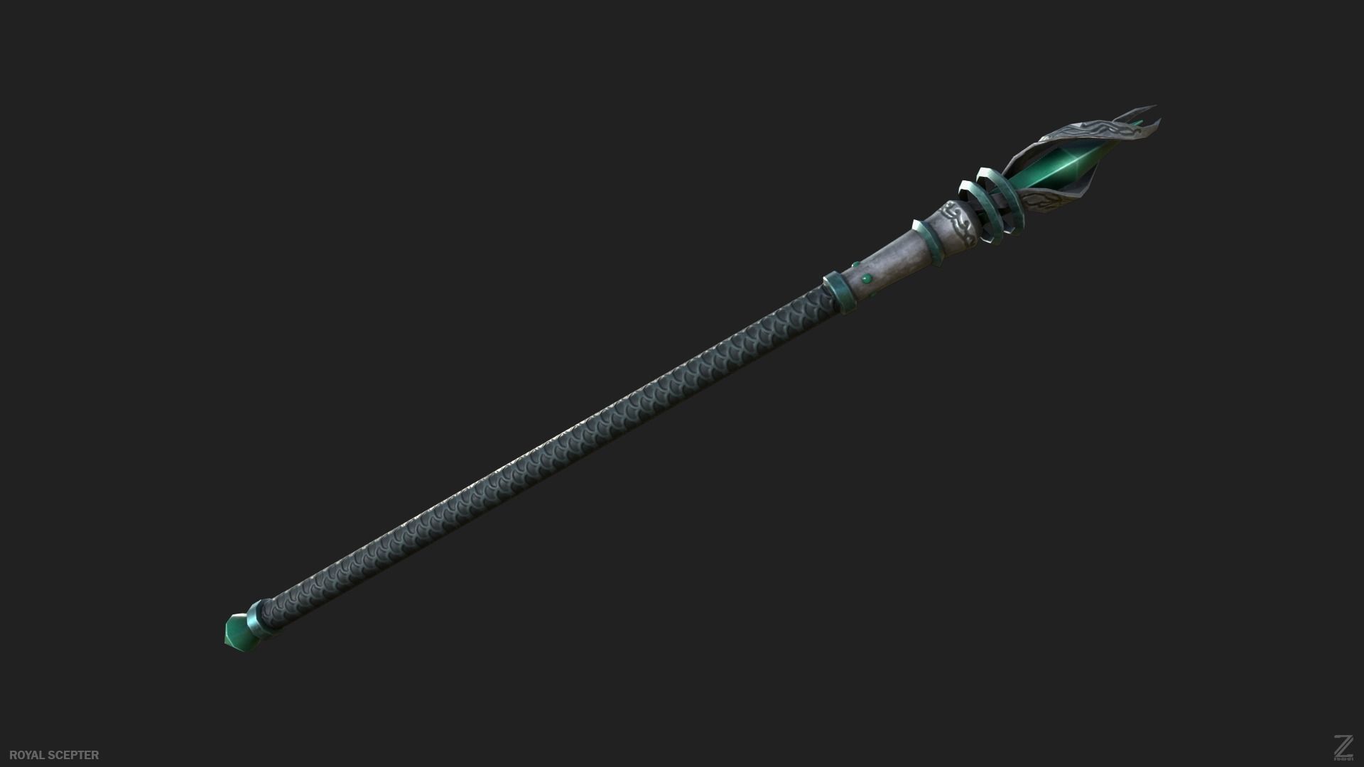 Royal scepter Low-poly 3D model_6