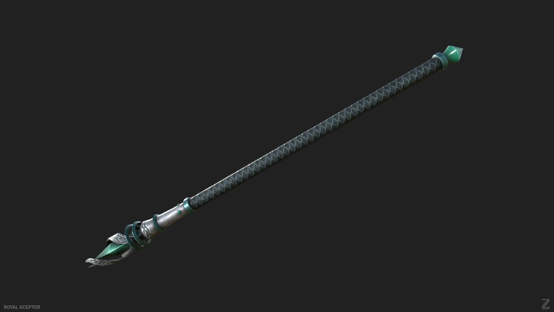 Royal scepter Low-poly 3D model_7
