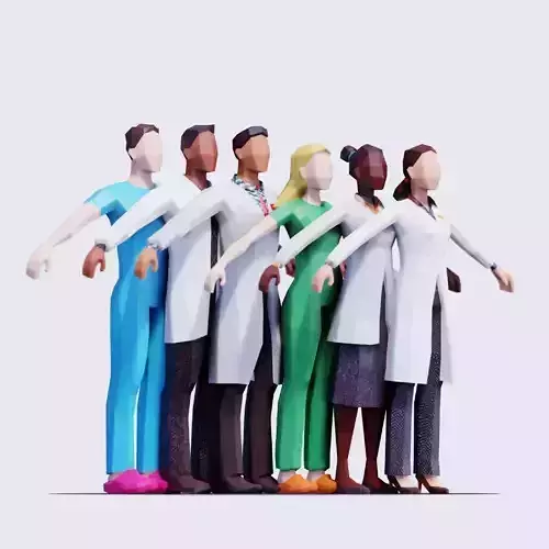 Scientist People - Animated and Rigged Low-poly 3D model