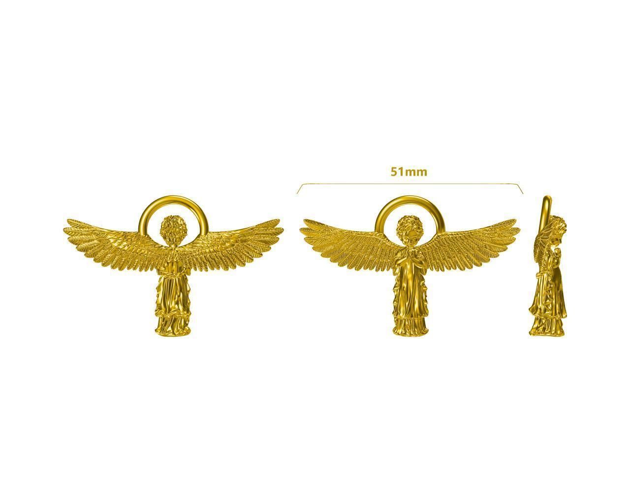 Imitation angel pendant 3D print model_3