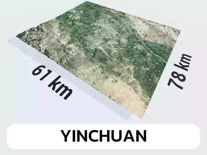 Yinchuan China City Landscape 3D Model
