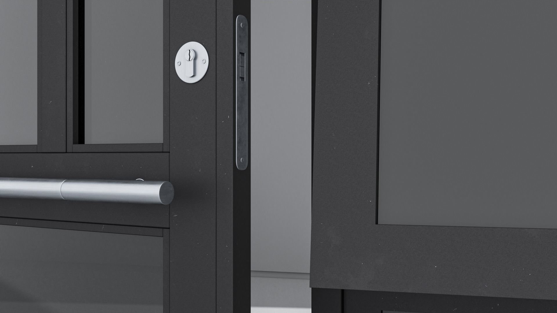 Aluminium door 212 3D model_4