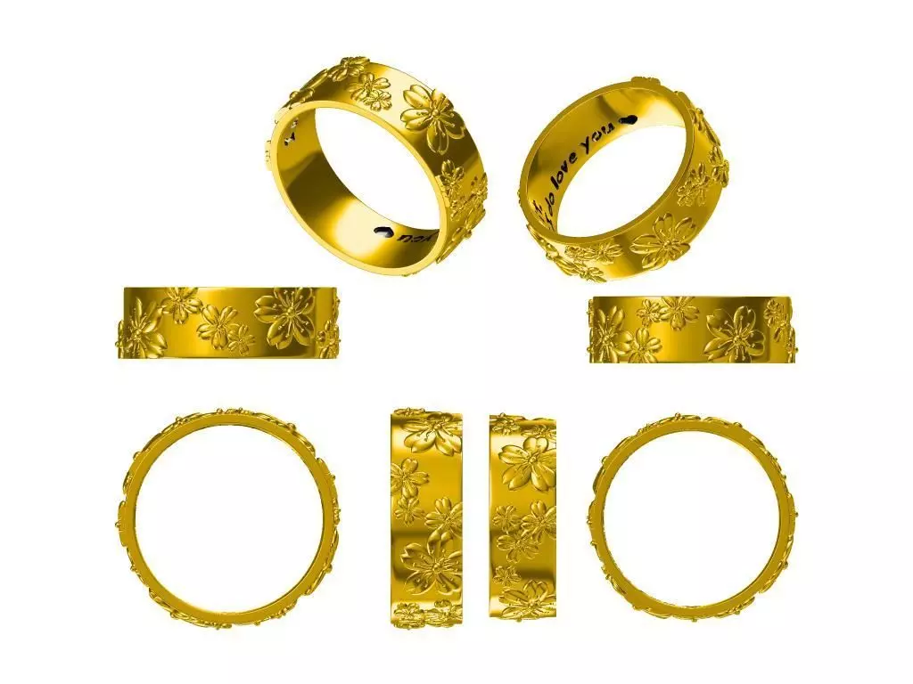 Cherry ring 3D print model_0