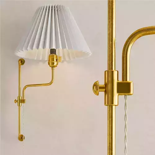 Pleated lampshade wall lamp