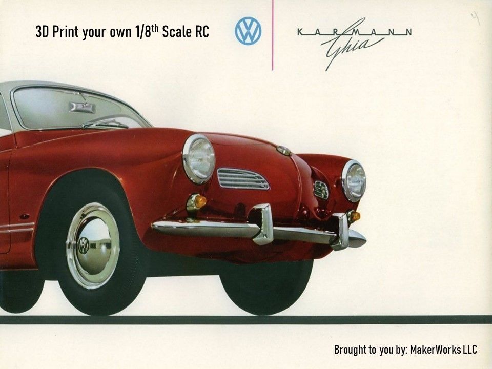8th Scale RC Volkswagen Karmann Ghia files and instructions 3D print model_7