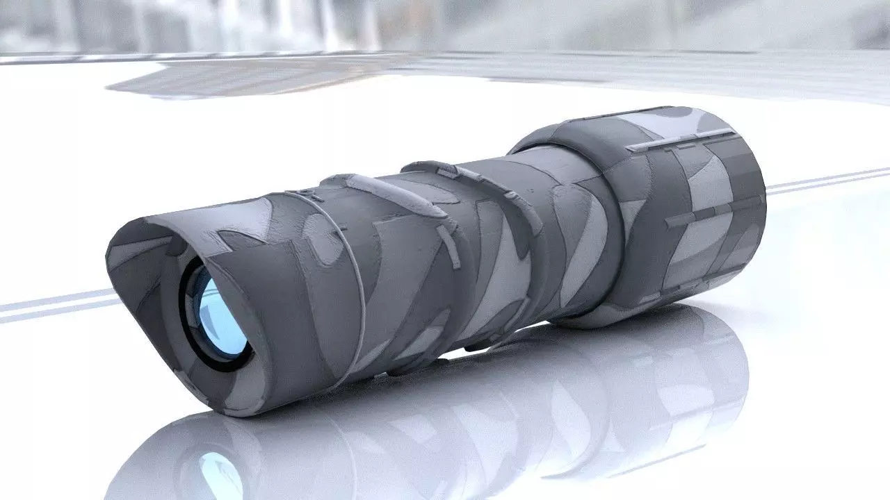 military monocular Free 3D model_0