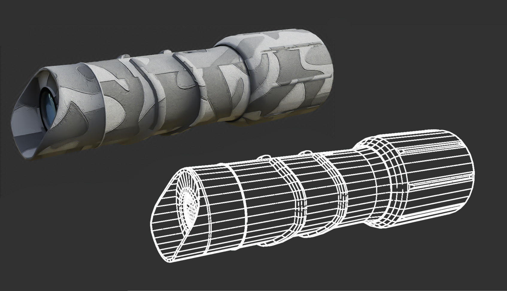 military monocular Free 3D model_8