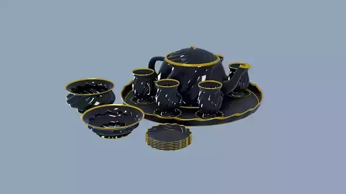 Black Porcelain Tea Set