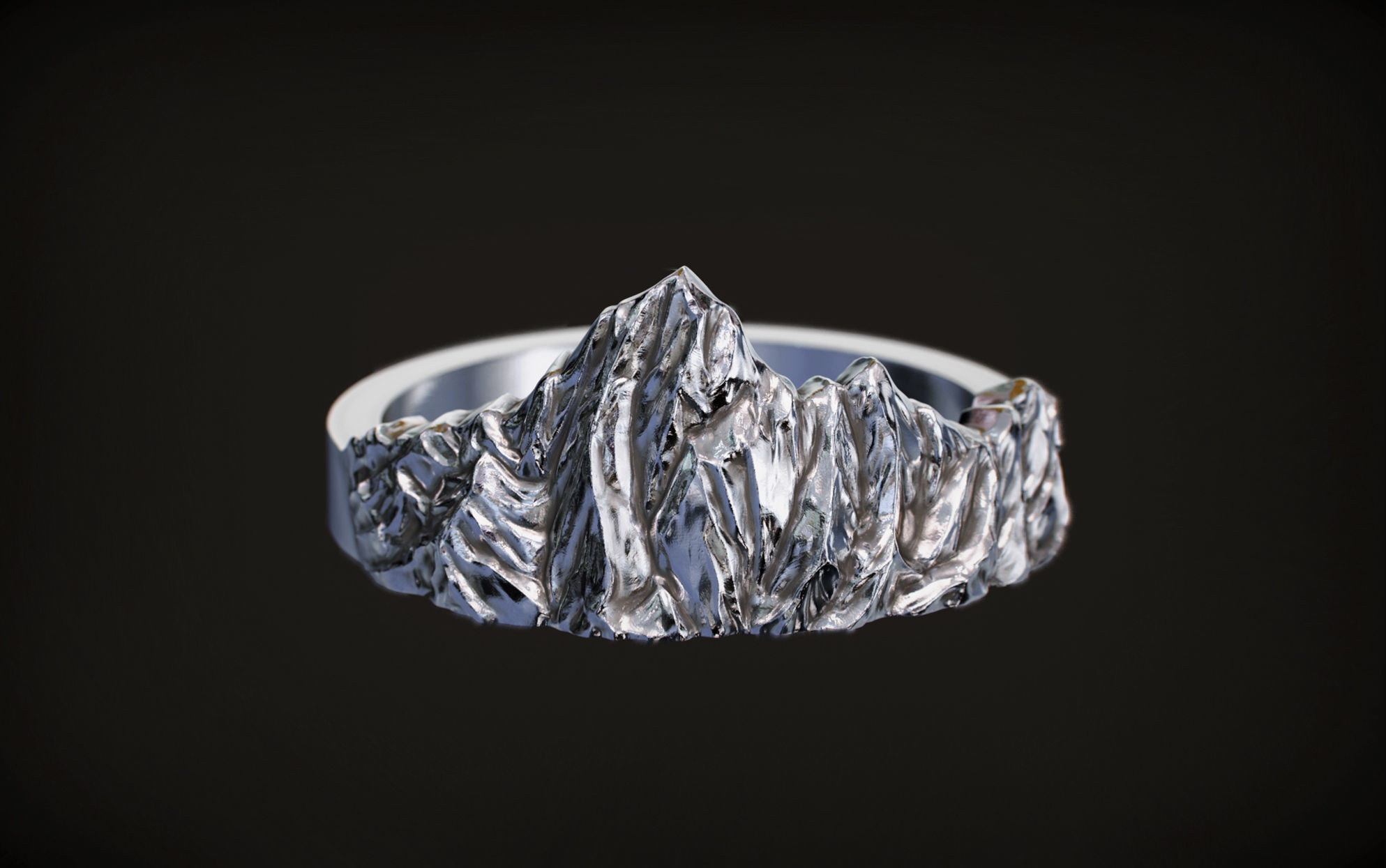 Mountains Ring 3D print model_2