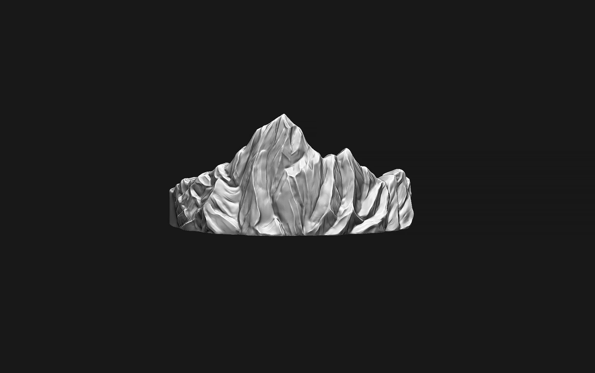 Mountains Ring 3D print model_4