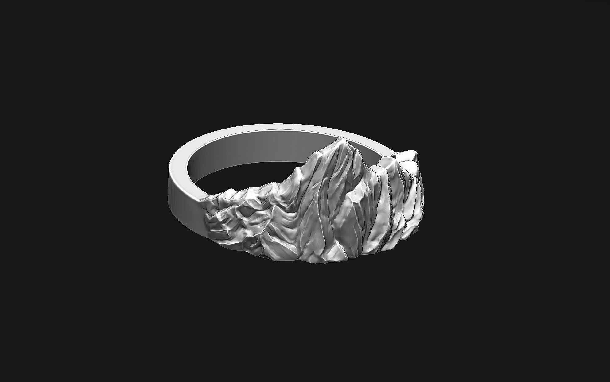 Mountains Ring 3D print model_6